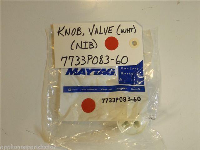 Maytag Gas Stove 7733P083-60 Knob, Valve (wht) NEW IN BOX Maytag Gas Stove 7733P083-60 Knob, Valve (wht) NEW IN BOX